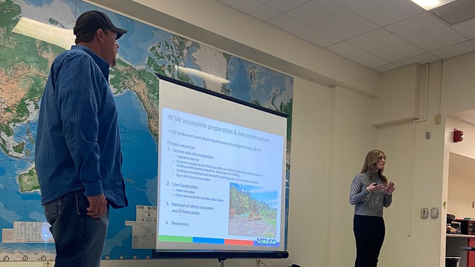 VELCO workers giving a presentattion