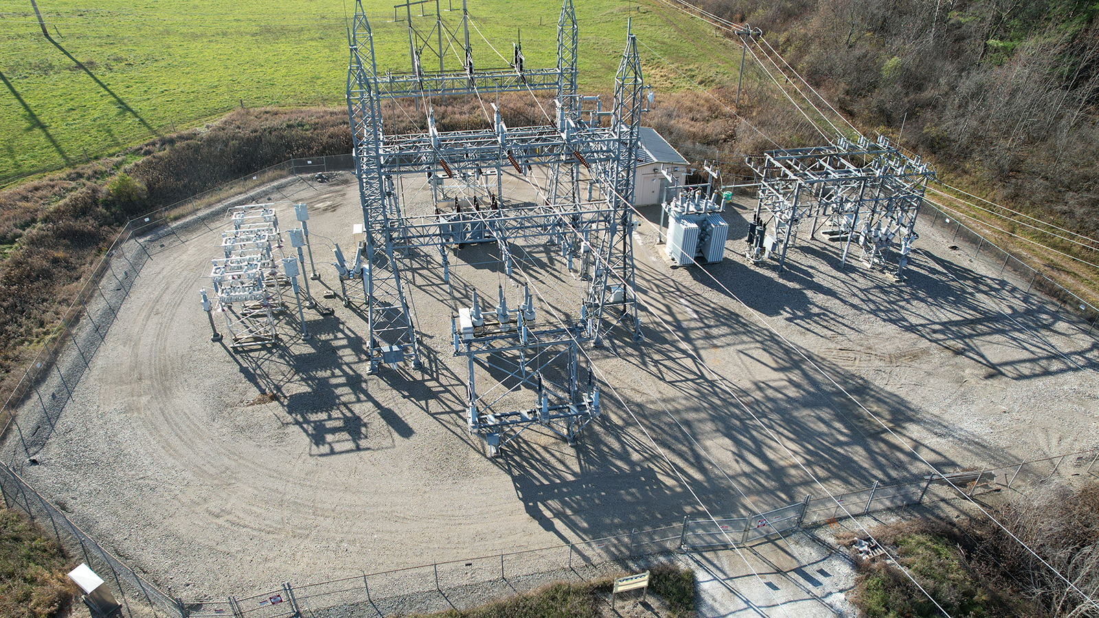 Aerial view Middlebury substation
