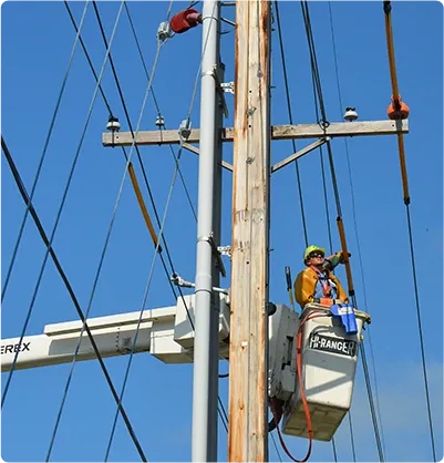 Bucket truck worker