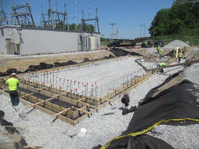 Footings being constructed