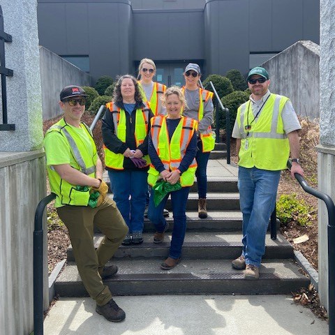 VELCO team outside of building