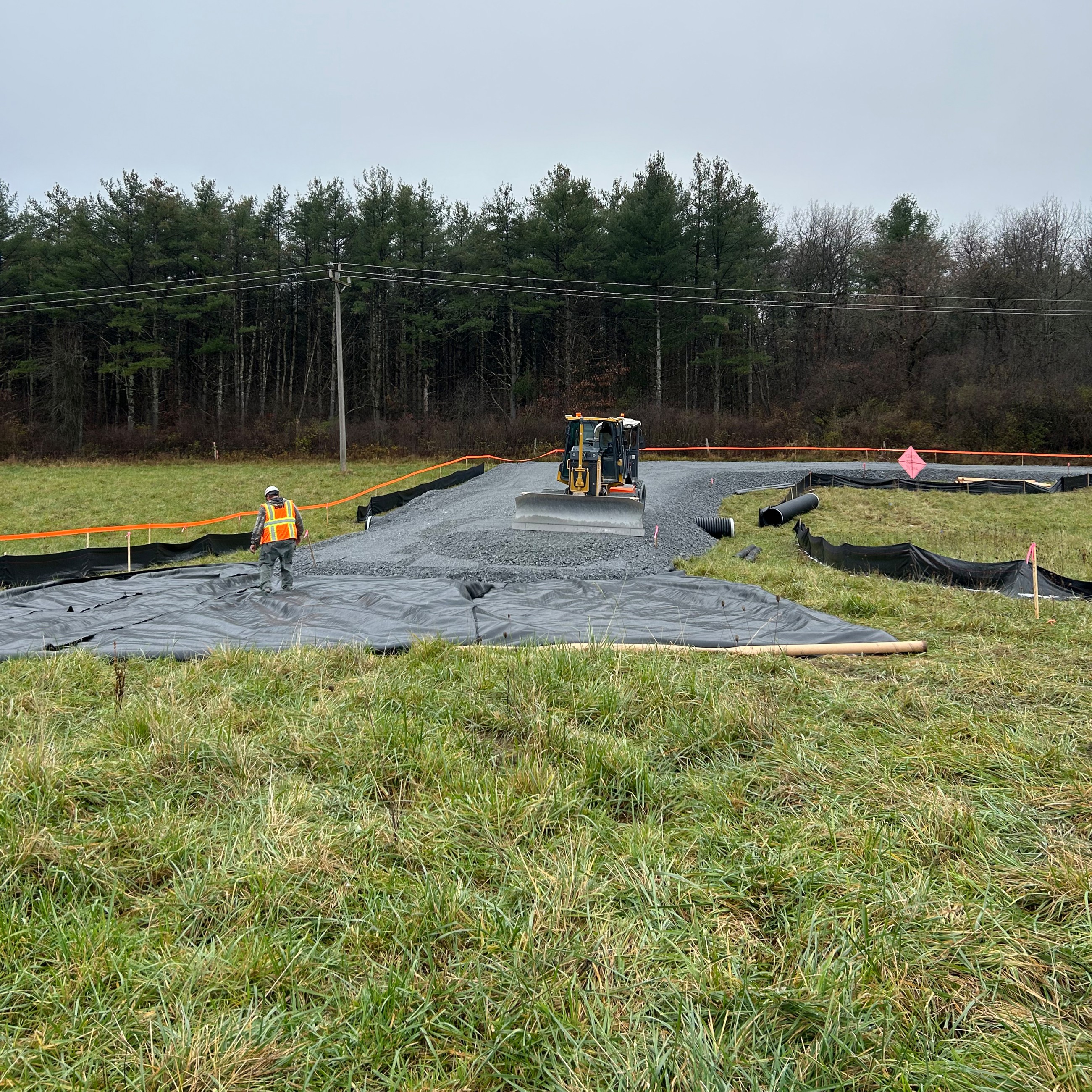 Building a temporary access road 