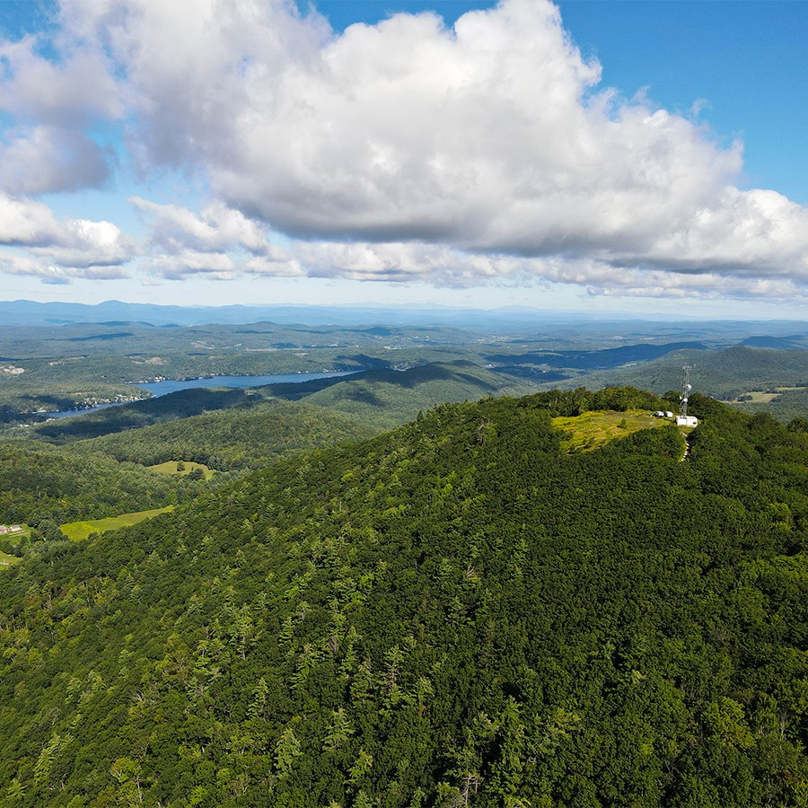 Aerial view of substation and landscape