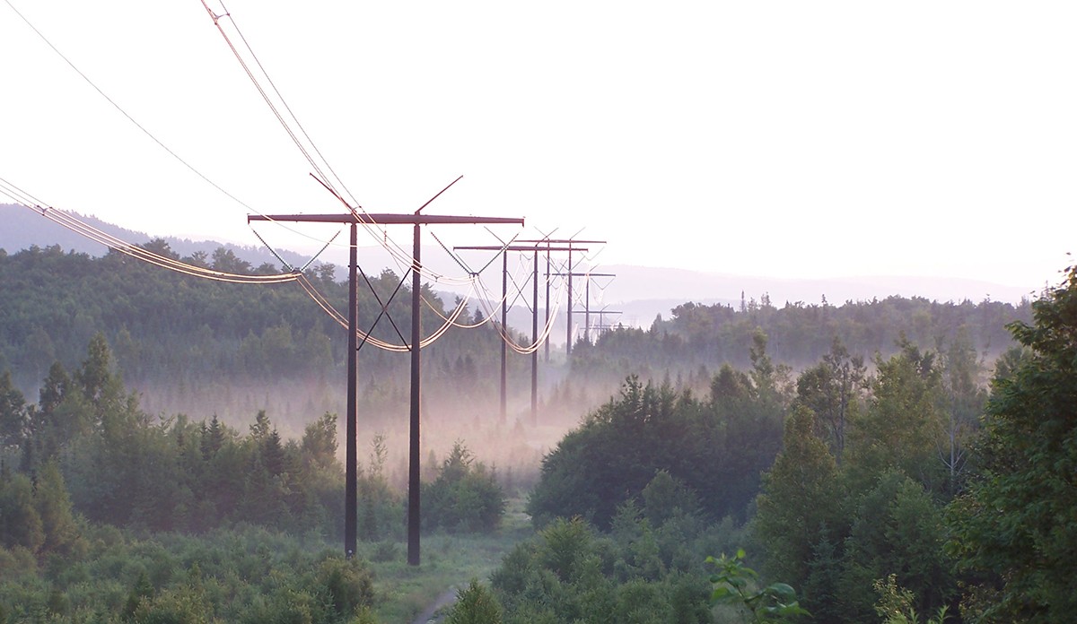 Power lines stretching int the distance